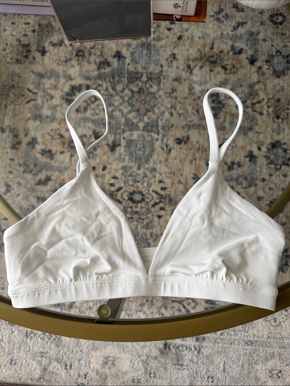 Aritzia White Soft Triangle Bralette